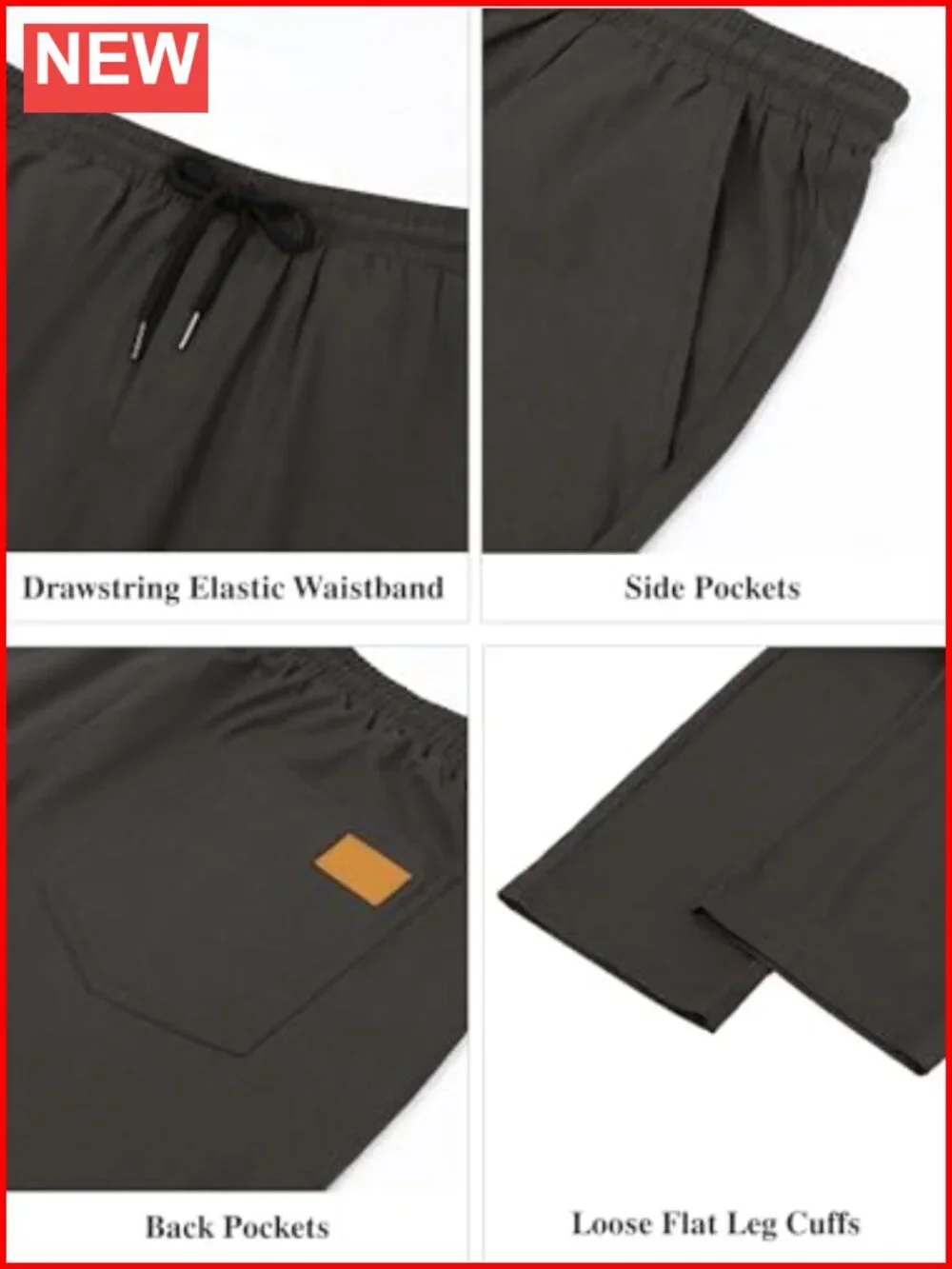 Relaxed Fit Elastic Waist Cargo Joggers Sweatpants with Pockets Multicolor